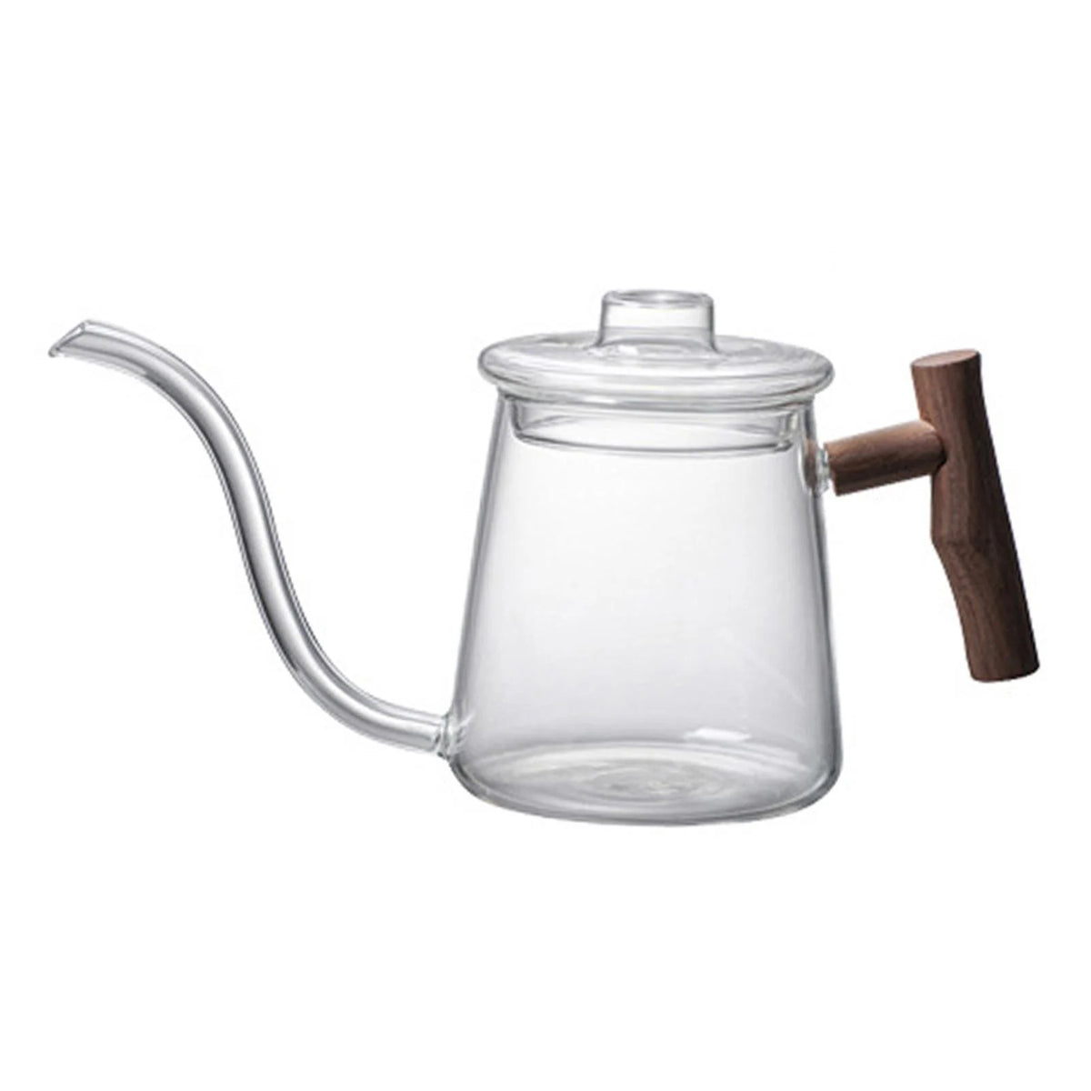 High Borosilicate Glass Gooseneck Kettle Wooden Handle 480ML Z180075