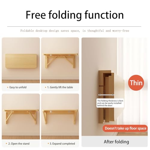 Solid Wood Wall Mounted Folding Desk 100*50CM O80453