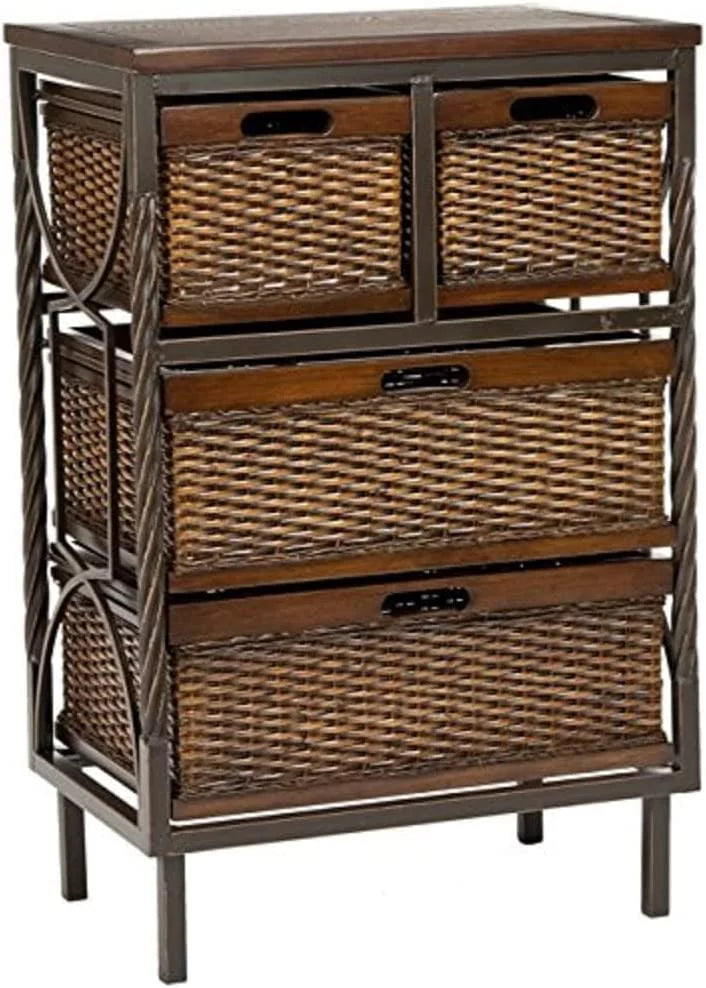 Dark Teak 4-Drawer Storage Cabinet X3128
