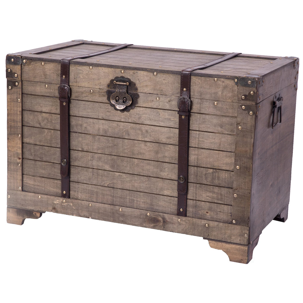 Large Natural Wood Storage Trunk and Coffee Table J765644