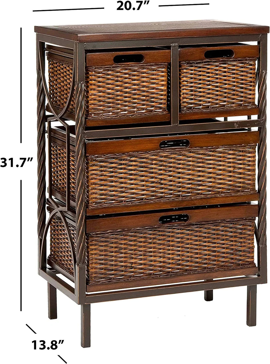 Dark Teak 4-Drawer Storage Cabinet X3128