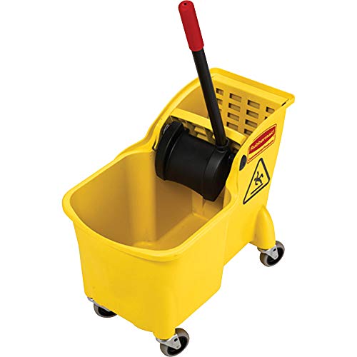 31 QT Yellow Mop Bucket and Wringer Combo on Wheels R457