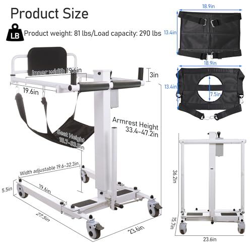 Portable Patient Transfer Chair with Soft Cushion O52940