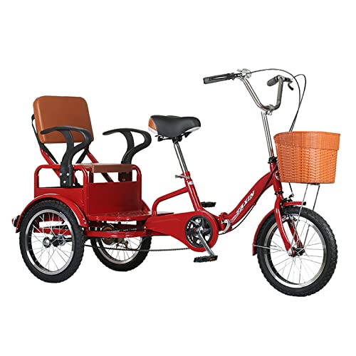 16 inch Foldable 3 Wheel Tricycle with Back and Cargo Basket Z73249