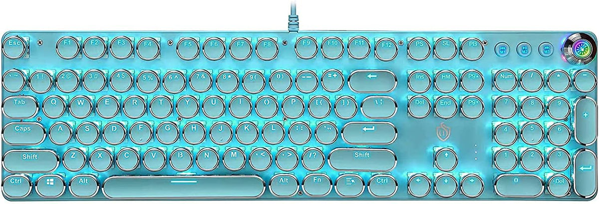White 104 Keys Mechanical Keyboard with Blue Switch K14750