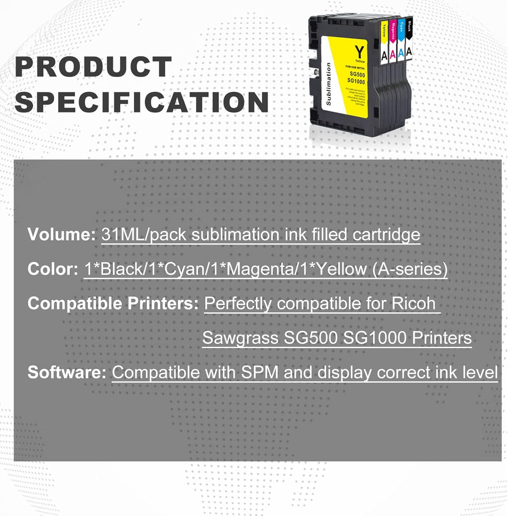 Sublimation Ink Cartridge 4-Pack F870997