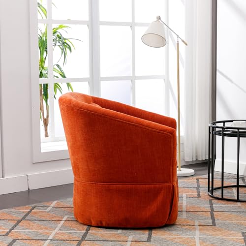 Blue Swivel Accent Armchair with Skirt and Metal Base U8516