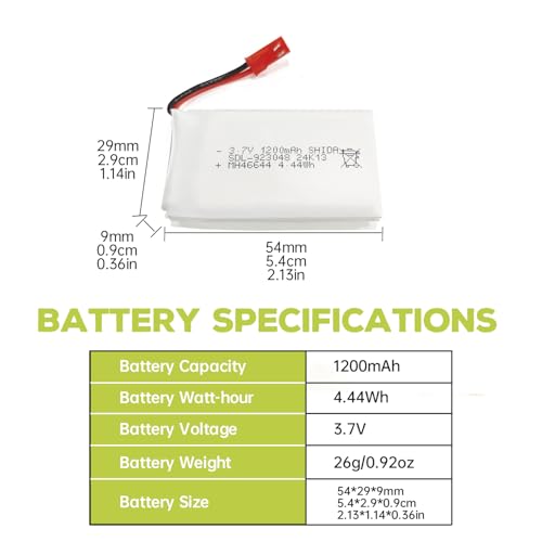 5PCS 3.7V 1200mAh 30C Lipo Battery with 5in1 Charger JST Plug G827