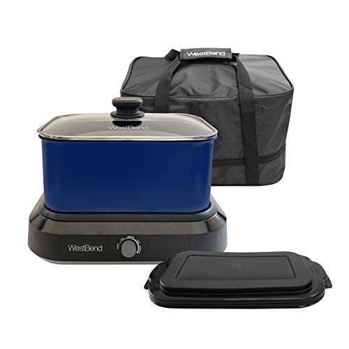 Red 5-Quart Non-stick Slow Cooker with Travel Lid and Thermal Carrying Case J6050