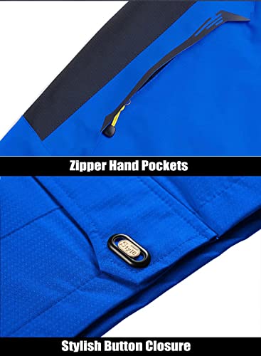Men's Winter Water Resistant Ski Snow Jacket Fleece Parka Raincoats With Multi-Pockets I151
