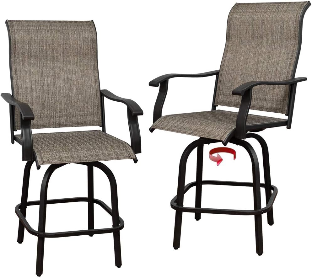 Swivel Bar Height Patio Chairs Set of 2 Z58584