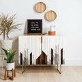 Beige/Gold 2 Door Accent Cabinet H939620
