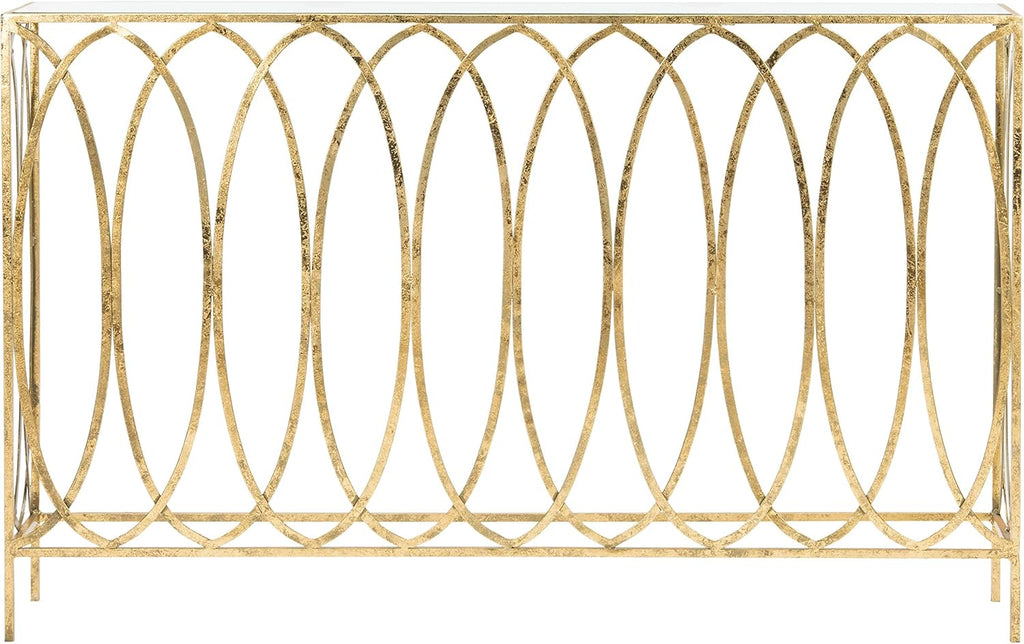 Gold Foil and Glass Console Table X17747