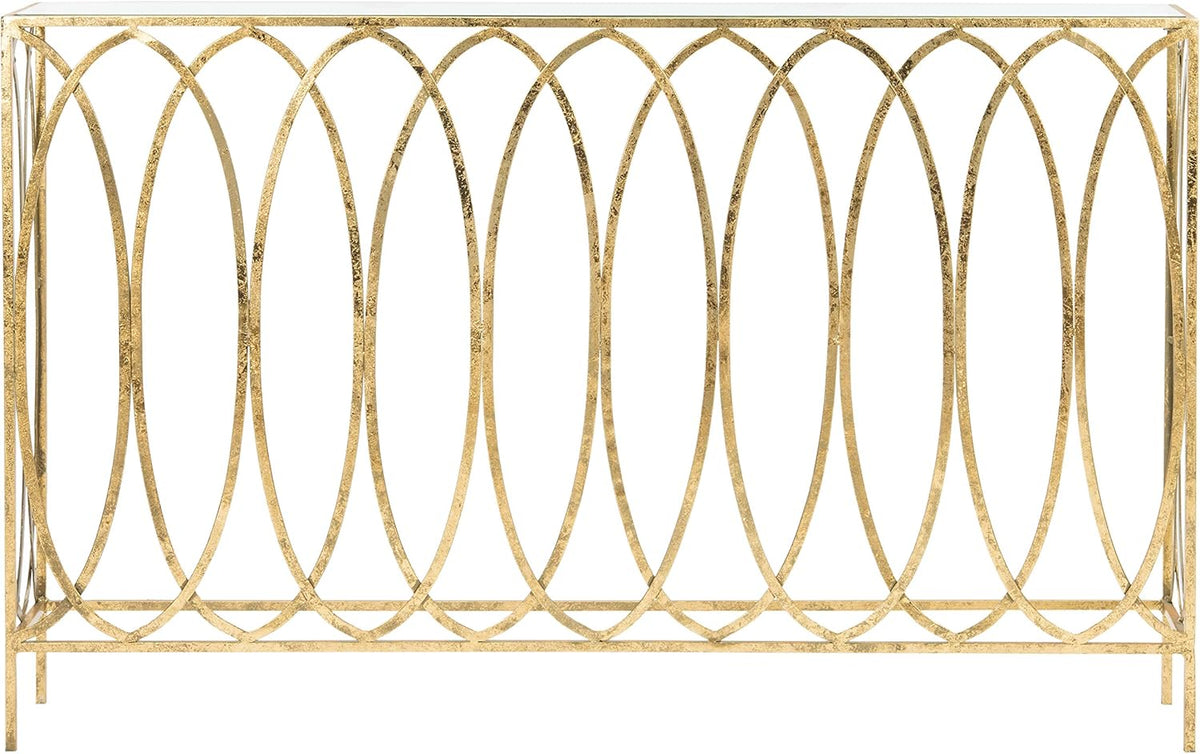 Gold Foil and Glass Console Table X17747