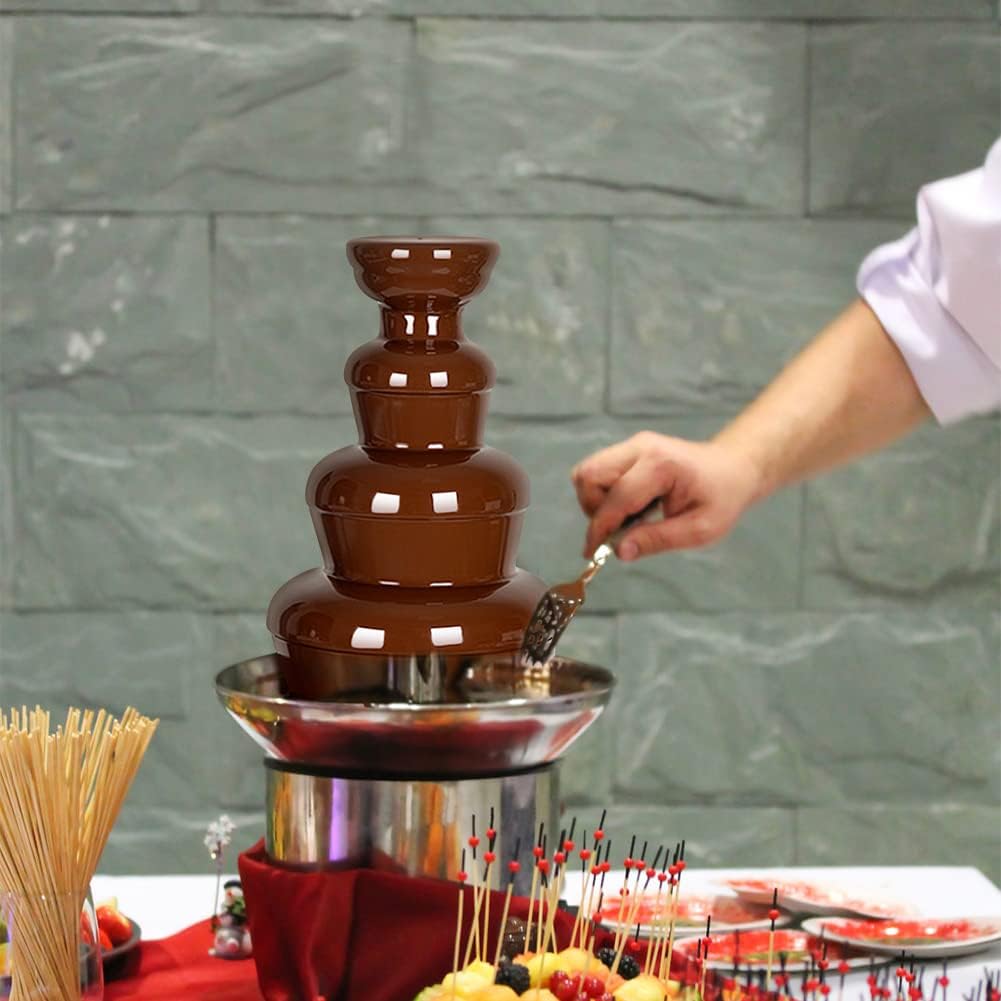 4 Tier Electric Stainless Chocolate Fondue Fountain Y859