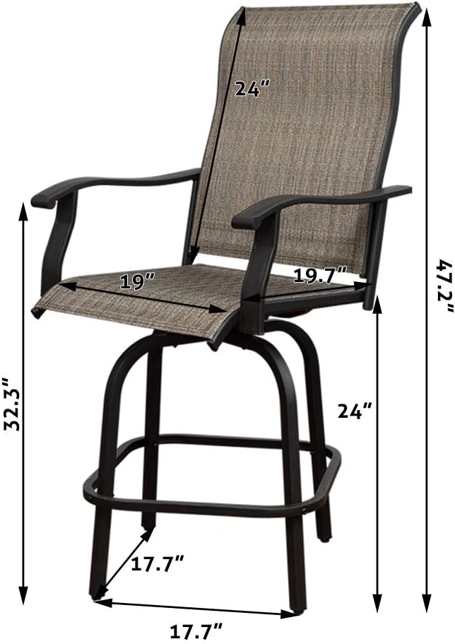 Swivel Bar Height Patio Chairs Set of 2 Z58584