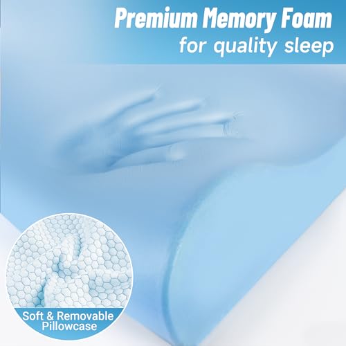 Blue Standard Size Memory Foam Cervical Neck Pillow Q688