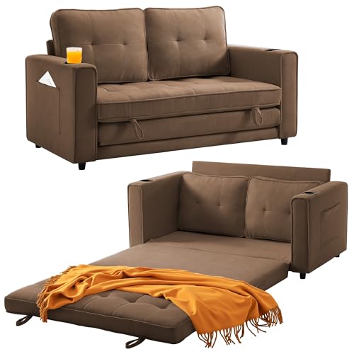 Dark Blue Convertible Sleeper Sofa P866475