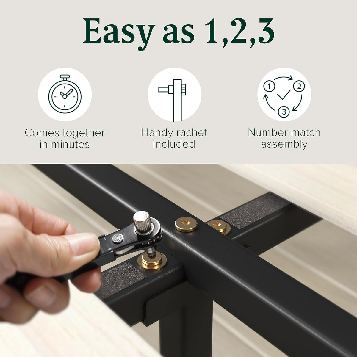 14 Inch Bamboo Platform Bed Frame, Wood Slat Support, Full J15854