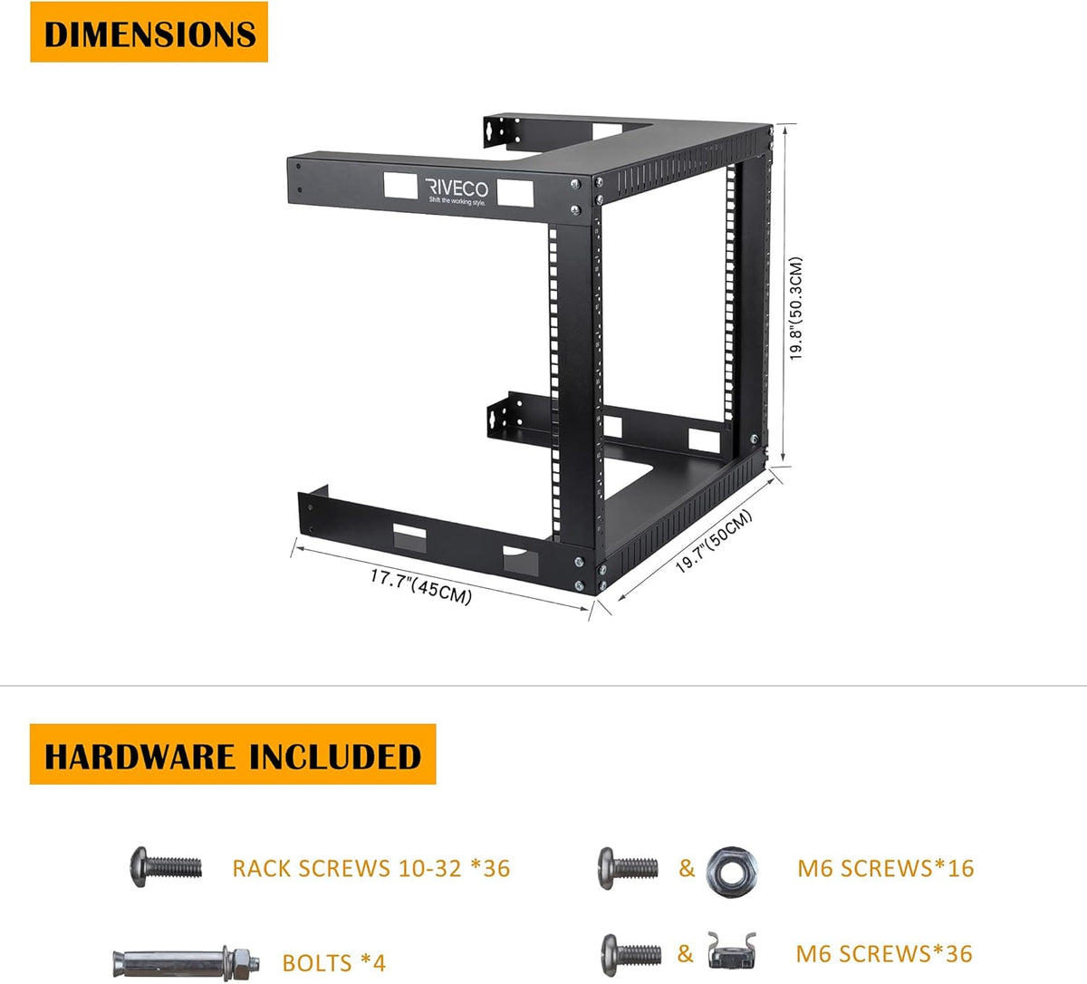 12U 19 Wall Mount Server Rack Black W12879
