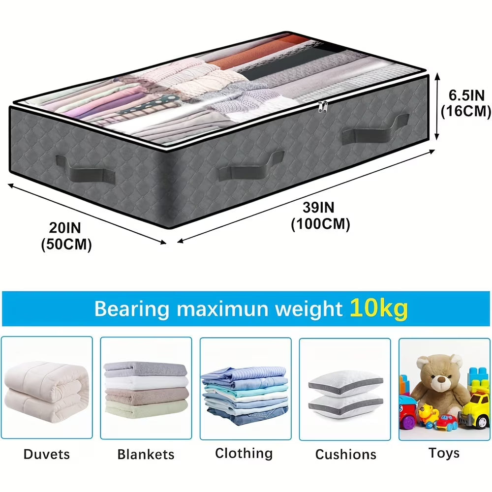 4 Pack Large Capacity Foldable Fabric Storage Containers with Clear Window L313717