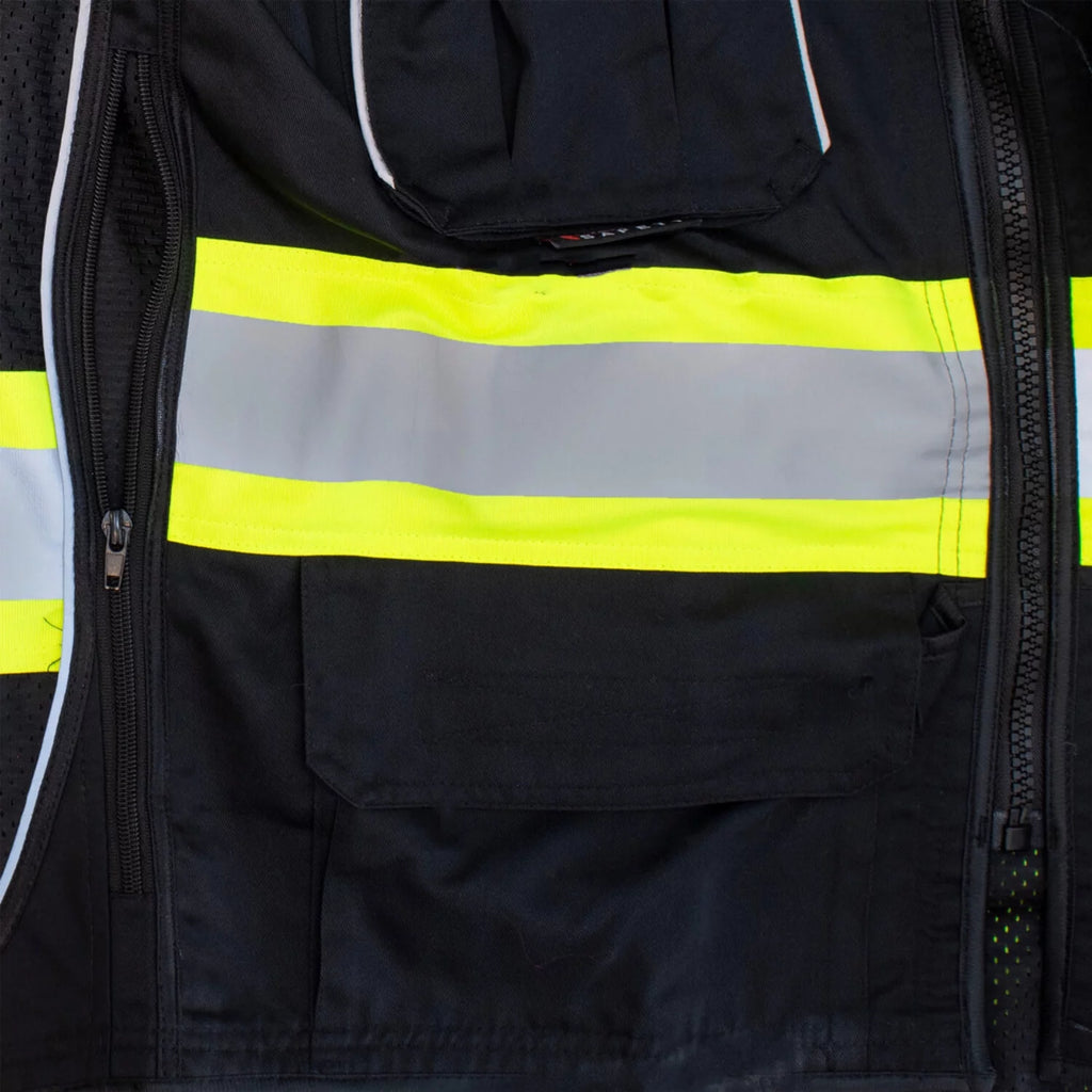 Black Surveyors Class 1 Vest with Tablet Pocket T187