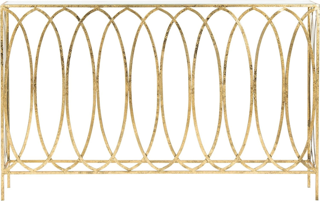 Gold Foil and Glass Console Table X17747