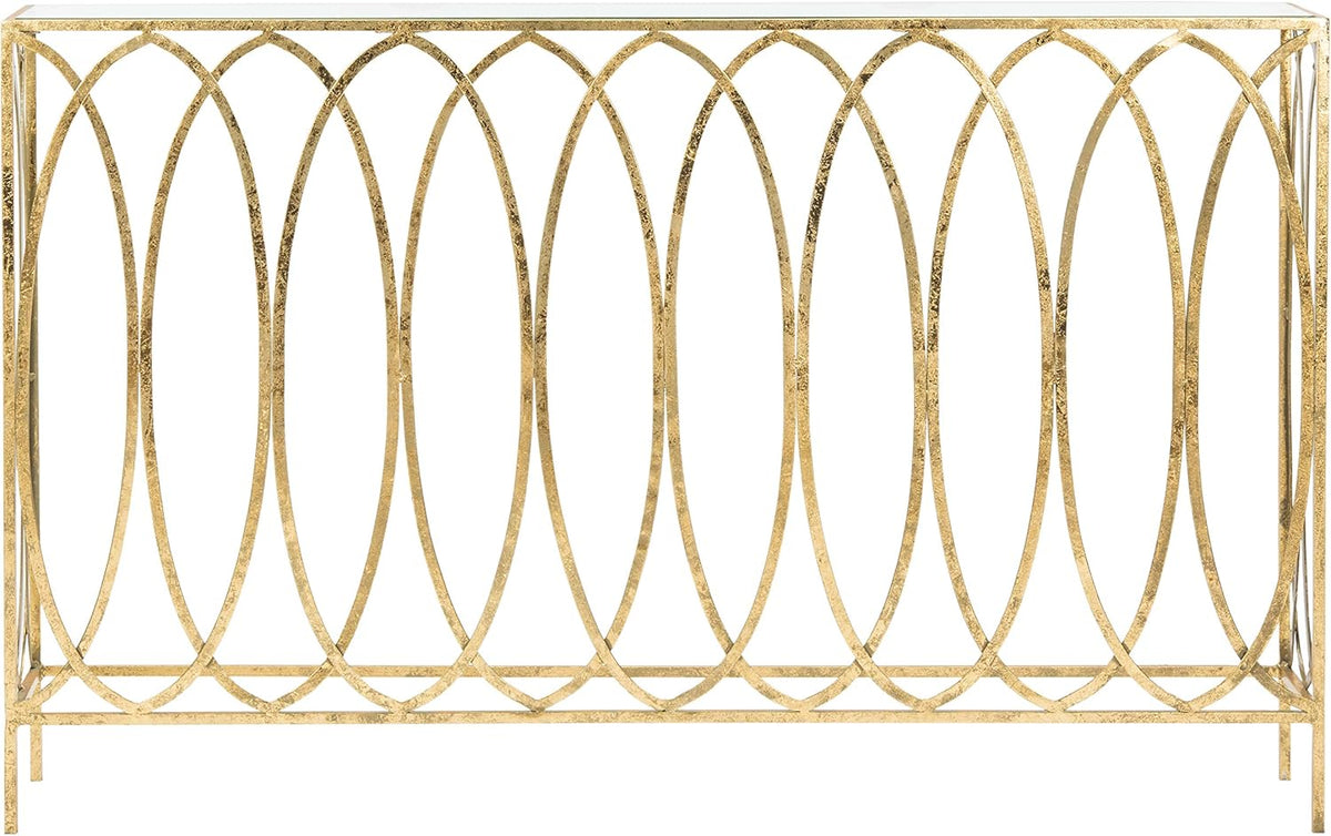 Gold Foil and Glass Console Table X17747