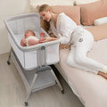 Pink Baby Bassinet Bedside Sleeper with Wheels R395