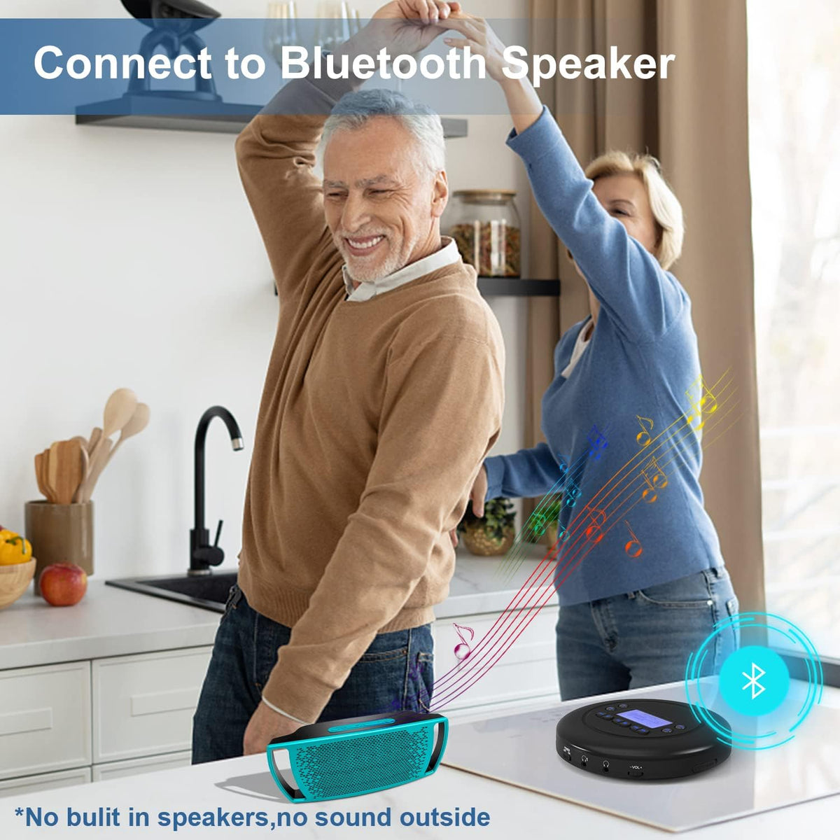 Portable Bluetooth CD Player with Dual Headphone Jack H8518