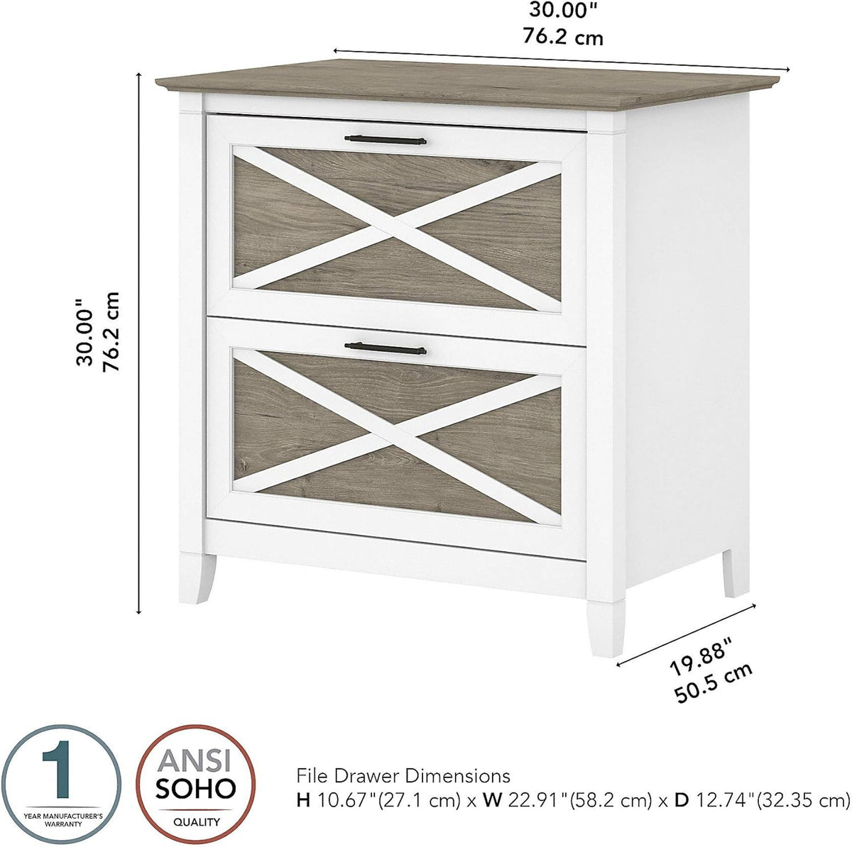 2 Drawer Lateral File Cabinet D4392