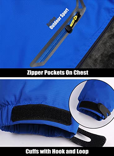 Men's Winter Water Resistant Ski Snow Jacket Fleece Parka Raincoats With Multi-Pockets I151