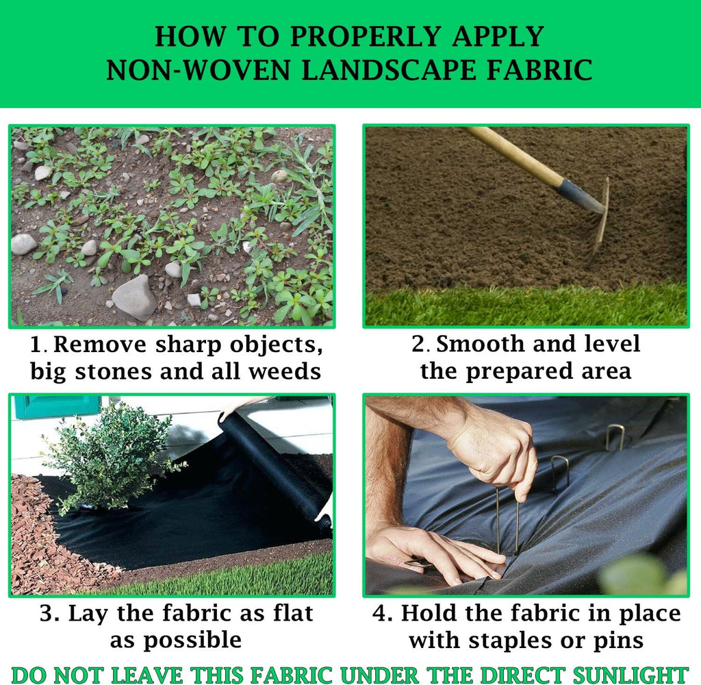 Heavy Duty Weed Barrier Garden Fabric Roll 1.8 oz 3 Ft X 300 Ft Pack of 2 Y391746
