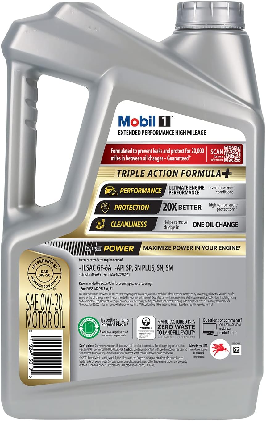 Extended Performance High Mileage 0W-20 5QT Gray Pack of 2 R53296