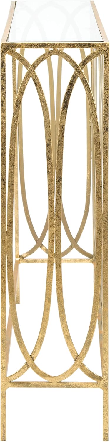 Gold Foil and Glass Console Table X17747