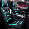 Leather Car Seat Covers Universal Fit Set Black-red D4124
