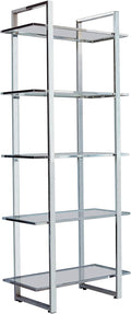 Chrome Glass Shelf Bookcase N79840