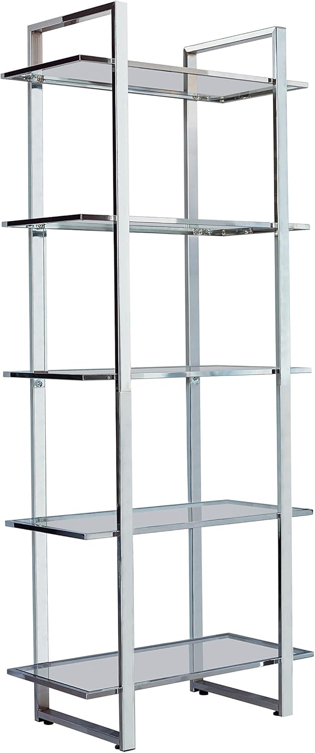 Chrome Glass Shelf Bookcase N79840