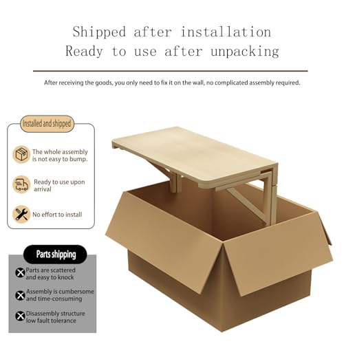 Solid Wood Wall Mounted Folding Desk 100*50CM O80453