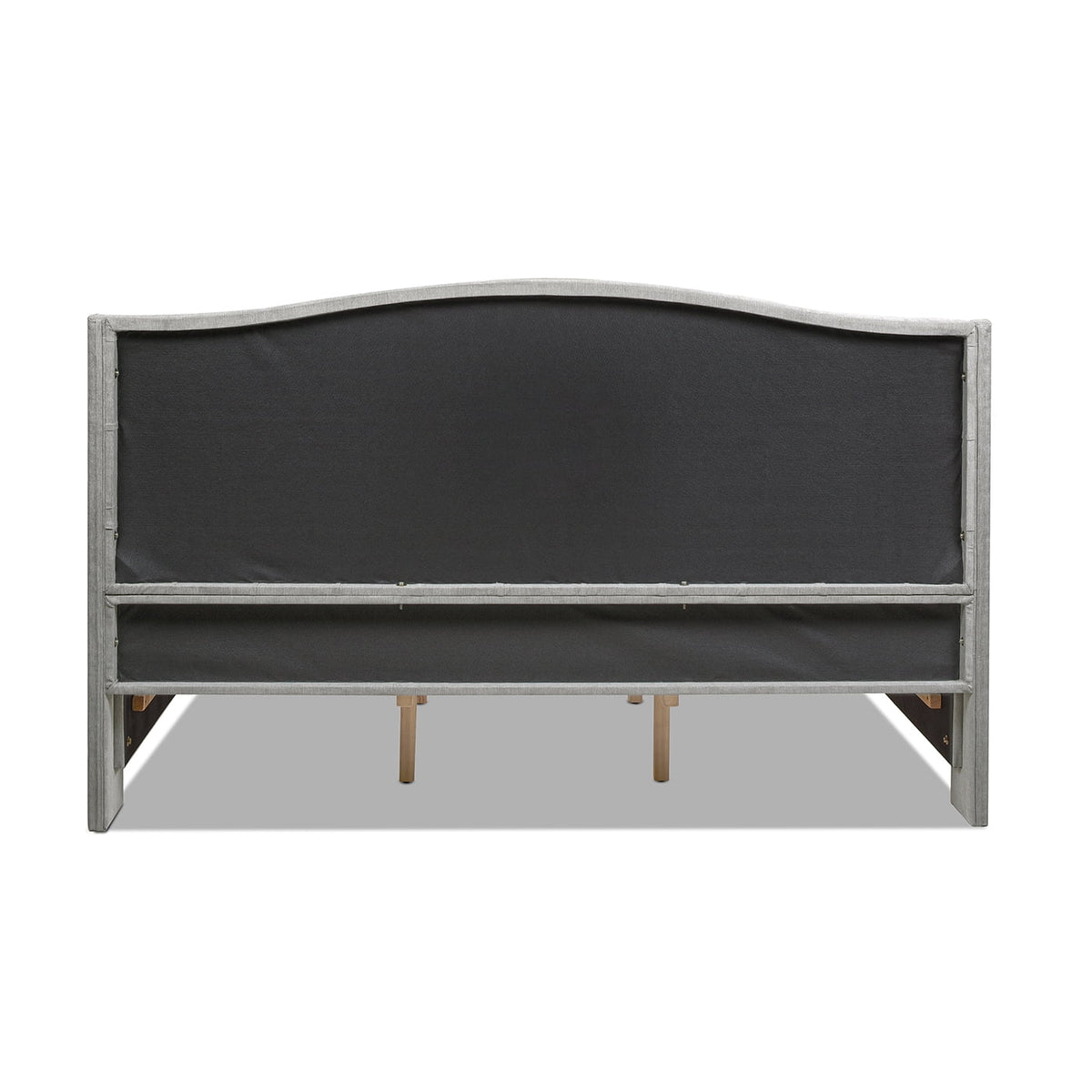 King Silver Grey Polyester Upholstered Platform Bed Frame E391473