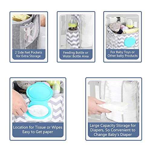 Gray Hanging Diaper Caddy Organizer Y2207