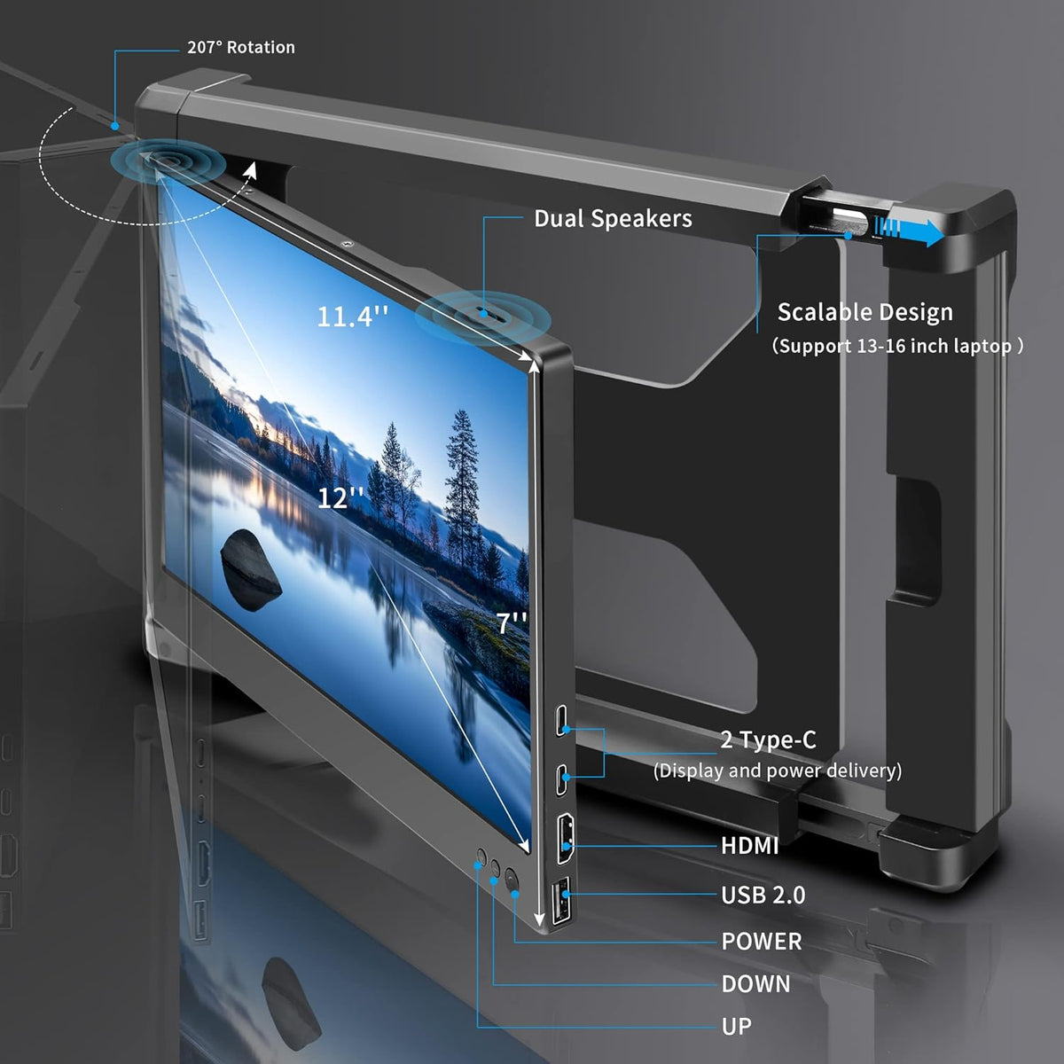12 Inch FHD 1080P IPS Portable Monitor Y83807