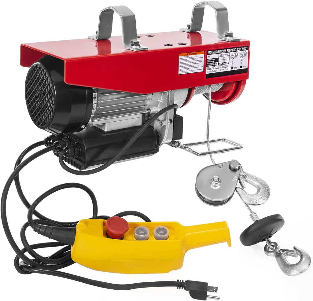 1500 LBS Electric Hoist with Remote Control Dual Line Operation S4567
