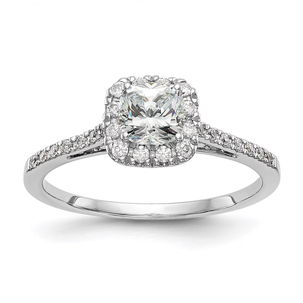 1.25ct CZ Solid 14k Cushion Halo Engagement Ring Z760337