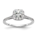 1.25ct CZ Solid 14k Cushion Halo Engagement Ring Z760337