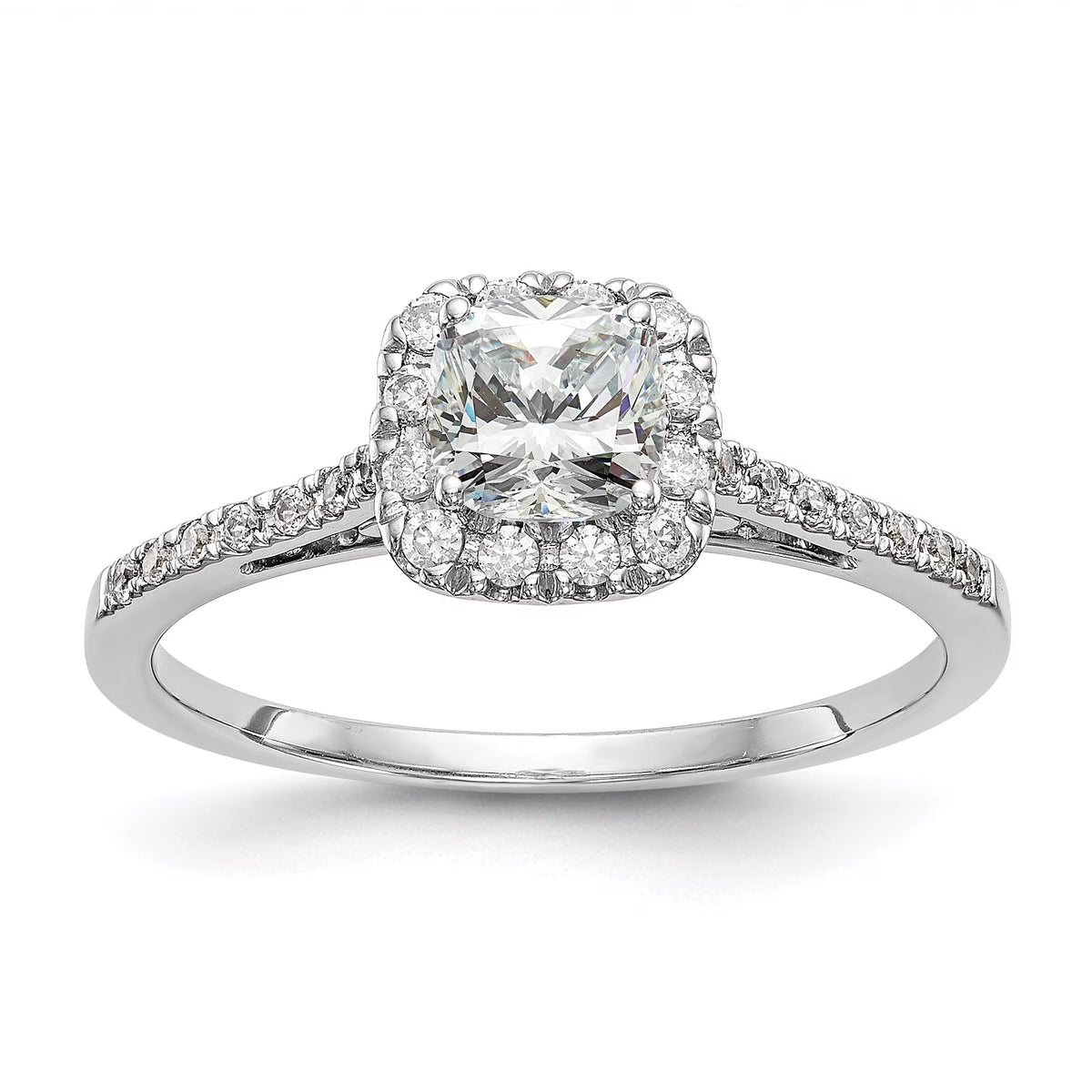 1.25ct CZ Solid 14k Cushion Halo Engagement Ring Z760337