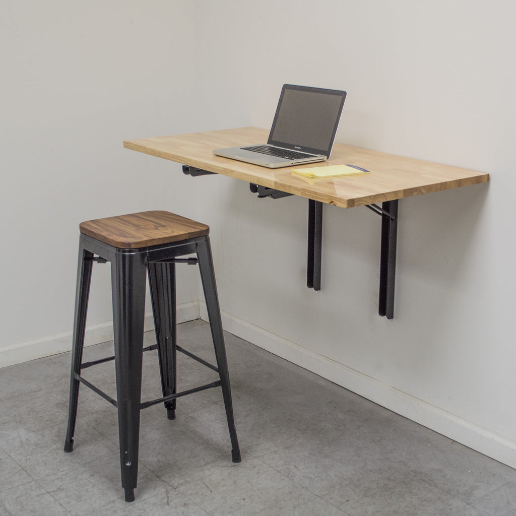 Wall Mounted Folding Steel Hardwood Workbench W942