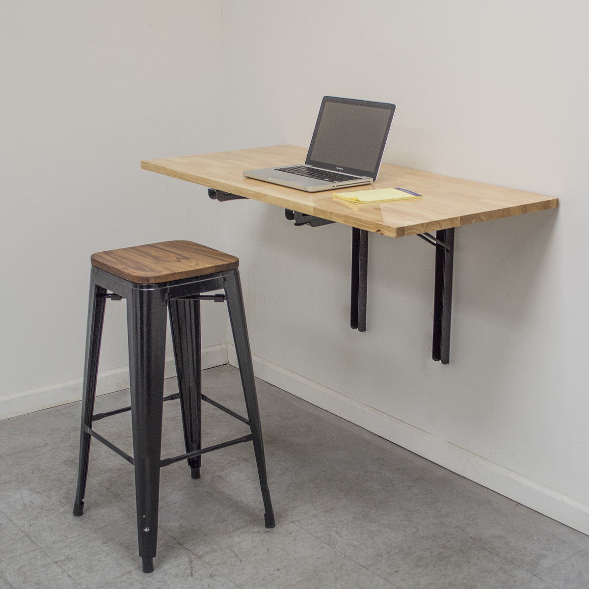 Wall Mounted Folding Steel Hardwood Workbench W942