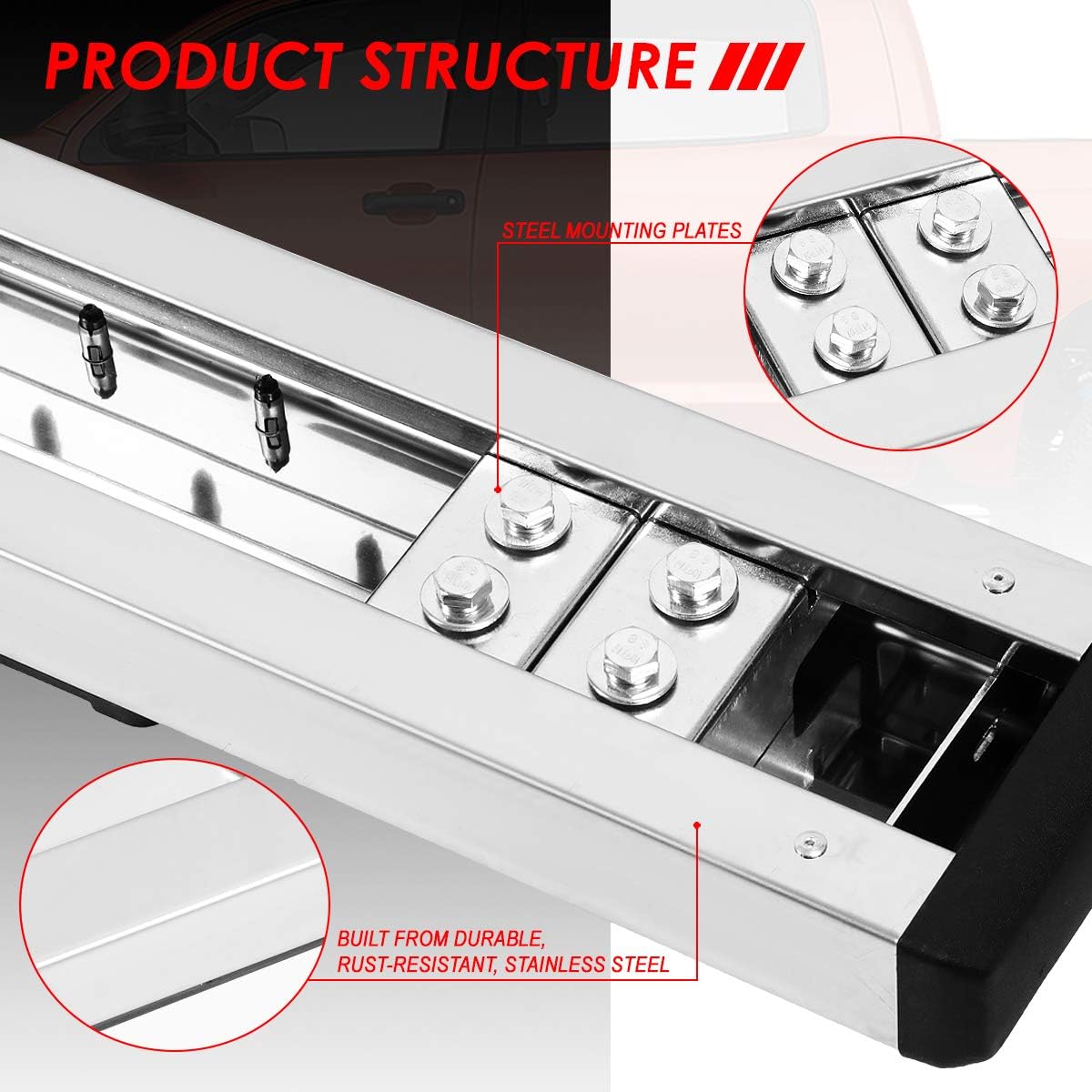 Polished Chrome Stainless Steel Nerf Bar Running Boards N249630