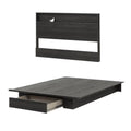 Queen Platform Bed & Headboard Set in Gray Oak N861517